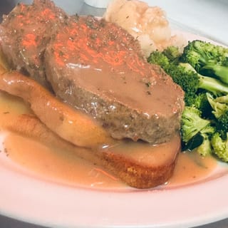 Open Meatloaf Sandwich