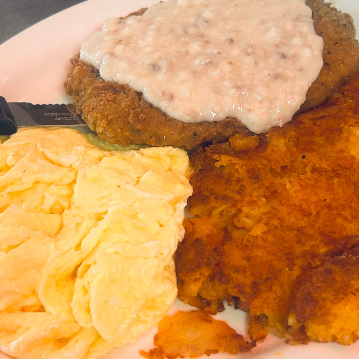 Country Fried Steak and Eggs.