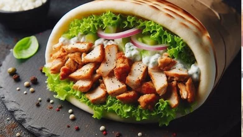 Chicken Gyro on a Pita.